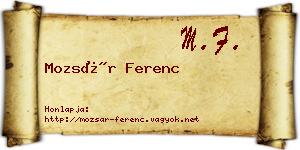 Mozsár Ferenc névjegykártya