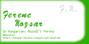 ferenc mozsar business card